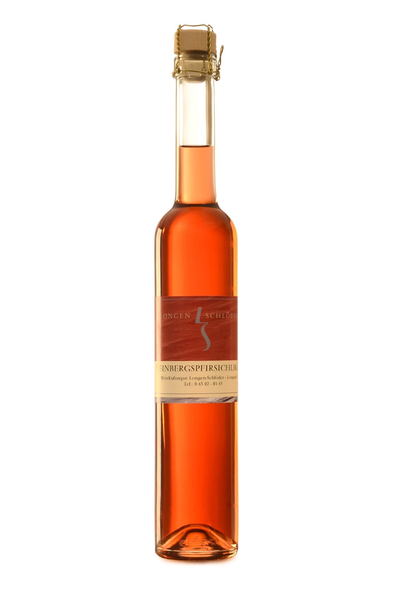 Longen-Schlöder Roter Weinbergspfirsichlikör, 25 Vol% — Mosel